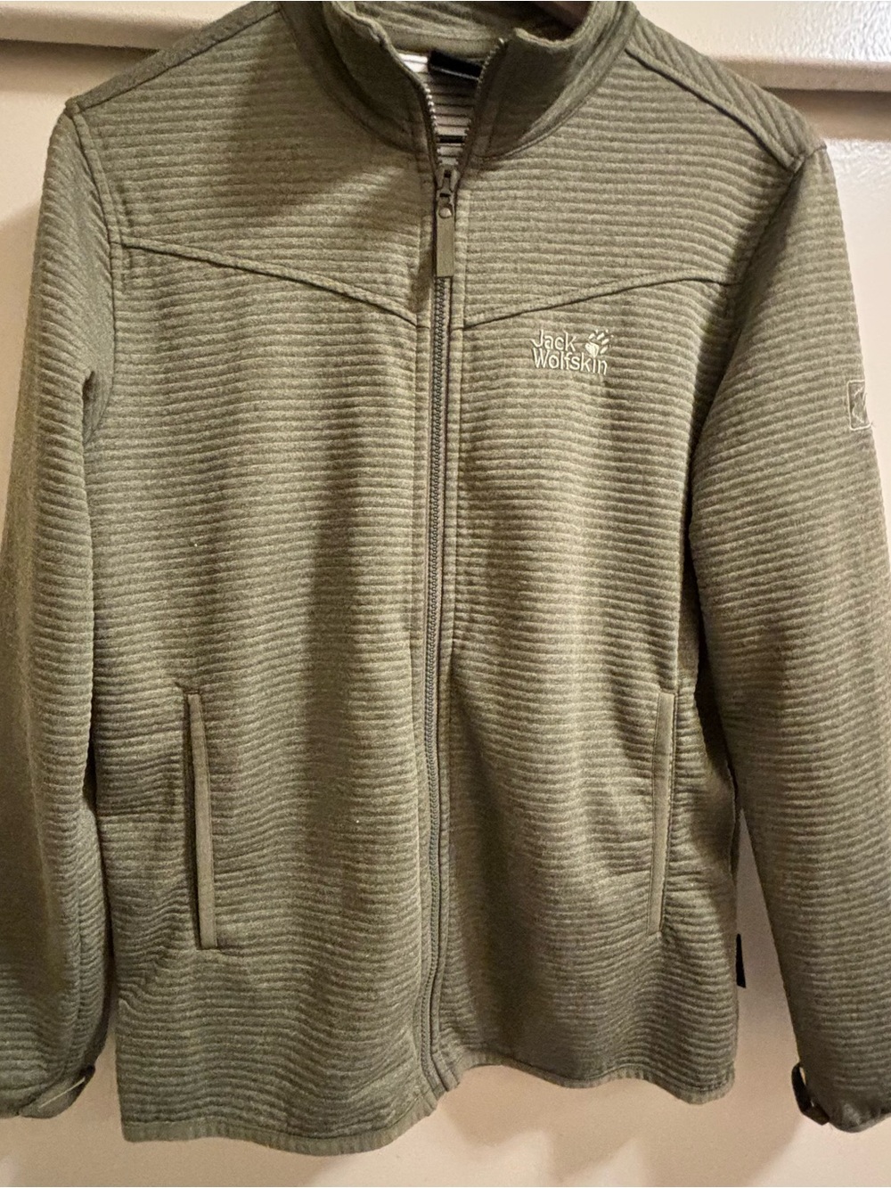 Jack Wolfskin Men's Olive Zip-Up Fleece Jacket Size S